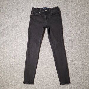 Women's dark wash black straight jeans